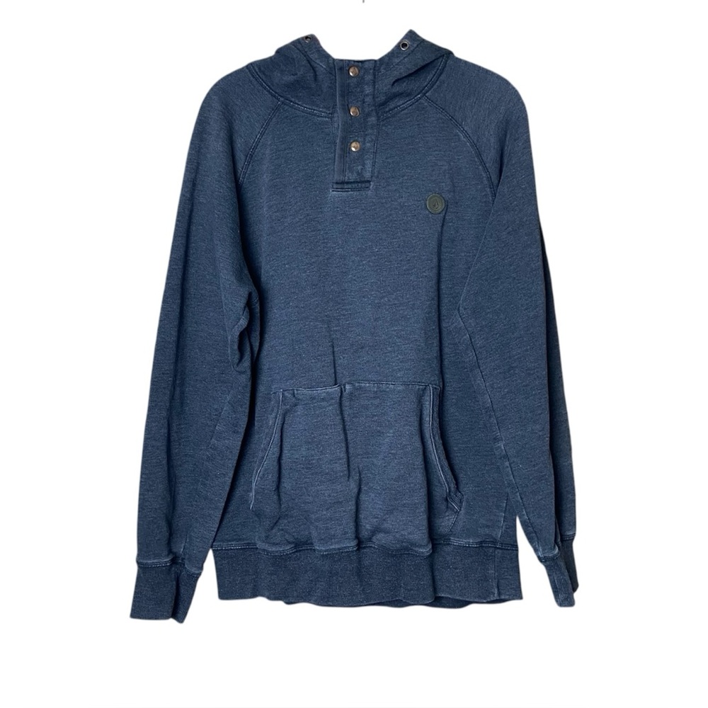 Volcom Foreman Blue Pullover Hoodie Medium Skate Streetwear Y2K Casual
